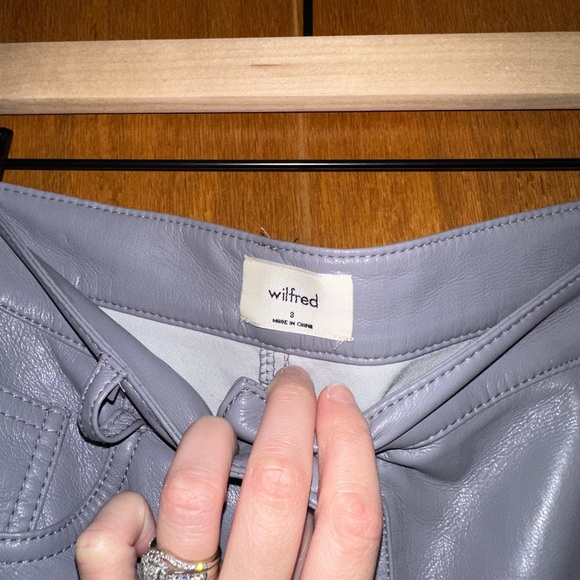 Aritzia Wilfred Faux Leather Melina Pant- Grey - Picture 3 of 5